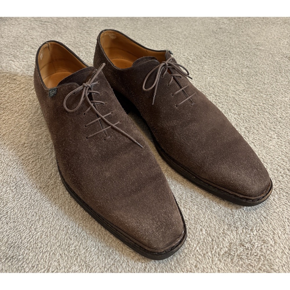 Paraboot‎ Michael Derby Wholecut Oxford Men's 11 Norvegien Suede Brown Shoes